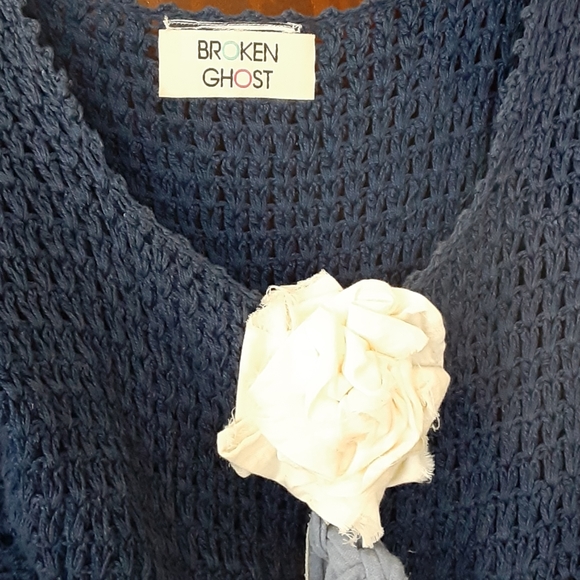 Broken Ghost boho mix media top sz xs - Picture 2 of 11